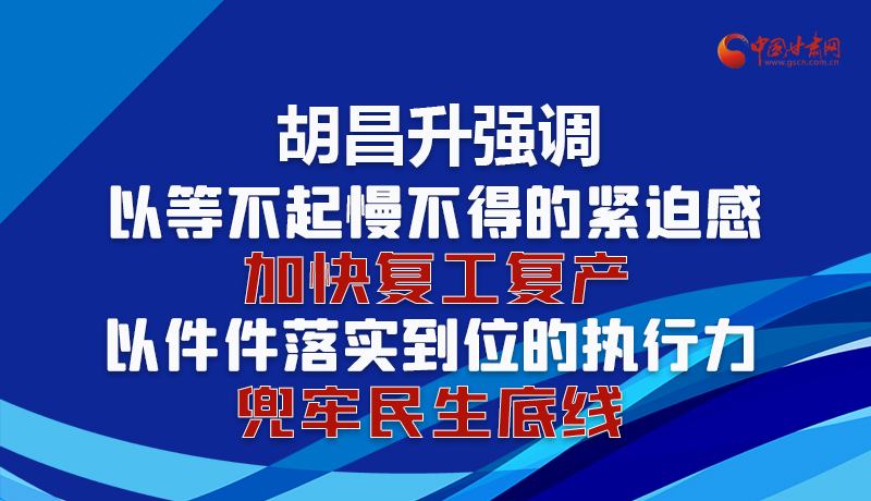 圖解|胡昌升強(qiáng)調(diào)：以等不起慢不得的緊迫感加快復(fù)工復(fù)產(chǎn) 以件件落實到位的執(zhí)行力兜牢民生底線
