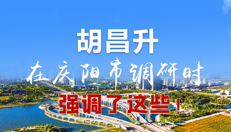 圖解|胡昌升在慶陽市調(diào)研時強調(diào)了這些！