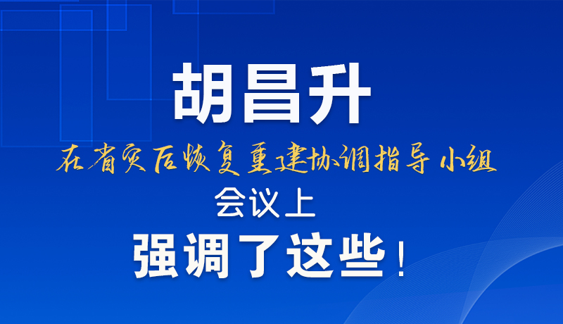 圖解|胡昌升在省災(zāi)后恢復(fù)重建協(xié)調(diào)指導(dǎo)小組會(huì)議上強(qiáng)調(diào)了這些！