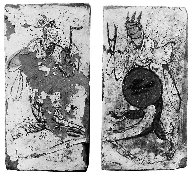 高臺縣博物館藏魏晉墓出土的女媧、伏羲畫像磚