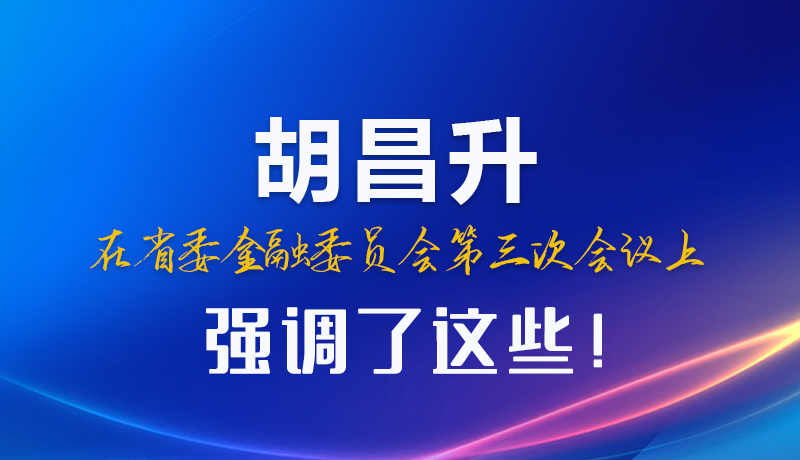 圖解|胡昌升在省委金融委員會第三次會議上強調(diào)了這些！