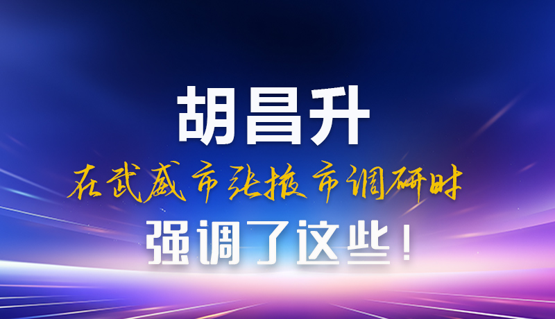 圖解|胡昌升在武威市張掖市調(diào)研時(shí)強(qiáng)調(diào)這些！
