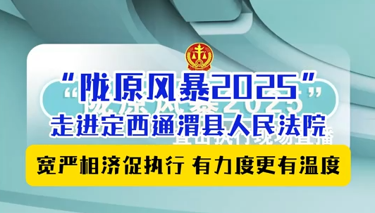 “隴原風暴2025”走進定西通渭縣人民法院：寬嚴相濟促執(zhí)行 有力度更有溫度